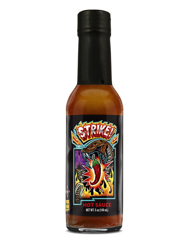 Strike hot sauce bottle
