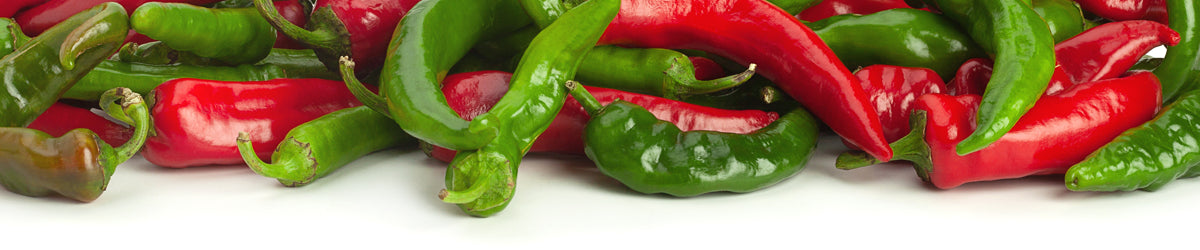 Fresh red and green chiles